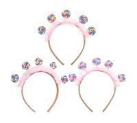 Alipis Lot de 3 serre-têtes sucettes : bandeau de Noël pour filles - accessoire gourmand pour les fêtes - accessoire photo pour déguisement de Nouvel An ou d'anniversaire pour enfants