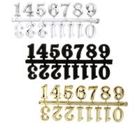 Alipis Lot de 3 Sets de Chiffres d'Horloge Murale DIY en Plastique Solide 2 CM Argenté Or et Noir Kit de Numéros de Remplacement pour Réparation et Décoration d'Horloge Murale