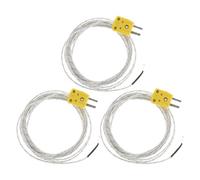 Alipis Lot de 3 Sondes Thermocouple de Type K 3 Mètres, Mini Capteurs de Température Industrielle avec Câble Résistant à Haute Température pour Mesures Précises en Fonderie et Fours