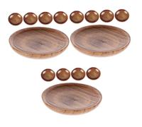 Alipis Lot De 3 Soucoupes Rondes En Bois Pour Sushis Assiettes À Sauce Mini Bols Pour Collations 5 Pièces X 3