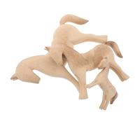 Alipis Lot de 3 Statues de Cheval en Bois Brut à Peindre Décorations DIY pour Maison et Bureau Figurines Animales Non Peintes Tailles Petit Moyen et Grand Sculpture Créative pour