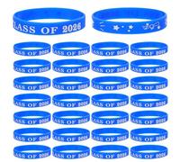 Alipis Lot de 30 Bracelets en Silicone Bleus Dégradés « 2026 » pour Remise de Diplômes, Taille, Accessoires pour Fête Scolaire et Présents Souvenirs Événements Diplômés