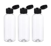 Alipis Lot de 30 Flacons Rechargeables Pet 80 Ml Transparents Bouchon à Charnière Noir, Flacons Secondaires pour Shampoing, Lotion et Maquillage de Voyage, Contenants Cosmétiques Légers
