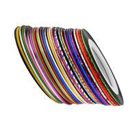 Alipis Lot de 30 Rubans Adhésifs pour Ongles 1 MM Lignes Brillantes Dorées et Argentées pour Nail Art Autocollants DIY Compatibles Gel UV et Acrylique Accessoires Manucure