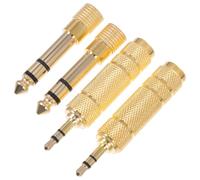 Alipis Lot de 4 Adaptateurs Audio 6,35 Mm Mâle vers 3,5 Mm Femelle en Cuivre Plaqué, Convertisseur Jack Stéréo Double Piste, Accessoire de Conversion pour Casque et Amplificateur, Usage
