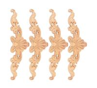 Alipis Lot de 4 Appliques Décoratives en Bois Sculpté, Motifs Européens, Dimensions 20 X 6 Cm, Accessoires pour Portes, Meubles et Armoires, Décoration Intérieure Vintage, Non Peintes,
