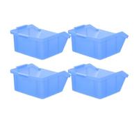 Alipis Lot de 4 Boîtes de Rangement en Plastique Bleu Bac Mural à Ouverture Oblique N°1 Organisateur Multifonction pour Pièces Outils et Accessoires pour Atelier et Bureau