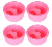 Alipis Lot de 4 Bols de Manucure Ronds en Plastique Solide pour Trempage des Ongles Élimination des Peaux Mortes Soin des Cuticules à Domicile Salon Outil Pratique pour Nail Art