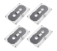 Alipis Lot de 4 Cassettes Audio Vierges Enregistrables 30 Bandes Audio Vides Boîtier Transparent Rigide Compatibles Enregistrement Pédagogique et DIY Style Rétro Vintage