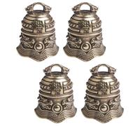 Alipis Lot de 4 Cloches Dorées Vintage en Laiton, Pendentifs Porte-clés Diy, Style Rétro, Décoration Artisanale pour Amateurs de Bijoux et Créations Manuelles, Fête Noël et Usage