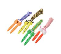 Alipis Lot de 4 Cordes à Sauter pour Garçon et Filles en Bois Motifs Animaux Légères et Portables pour Exercice et Jeu en Plein Air