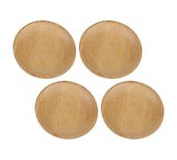 Alipis Lot De 4 Coupelles en Bambou 7,5x0,5 Cm Réutilisables Résistantes Naturelles pour Condiments Et Amuse-Gueules, Plats D’accompagnement pour Dîner Et Service Polyvalent