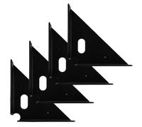 Alipis Lot de 4 Équerres D’angle Épaisses en Acier Inoxydable Noir Mat, Supports Triangulaires 90° pour Fixation D’armoires, Étagères et Meubles Robustes, Accessoires de Fixation