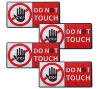 Alipis Lot de 4 feuilles d'autocollants « Don'T Touch » - Panneau d'avertissement « Don'T Touch » - Autocollant de danger « Don'T Touch » - Panneau d'avertissement « Please Do Not Touch »