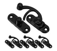 Alipis Lot de 4 Loquets à Bras Pivotant Noirs, Verrou en Alliage de Zinc 38x44 Mm, Crochet à Bascule Gauche avec Vis, Fermoir pour Boîtes à Outils, Meubles et Coffres, Quincaillerie