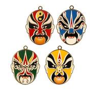 Alipis Lot de 4 Marque-Pages en Métal aux Motifs de Masques d'Opéra de Pékin Style Chinois Décoratif Taille pour Étudiants et Lecture Accessoires Légers et Pratiques pour Bureaux et