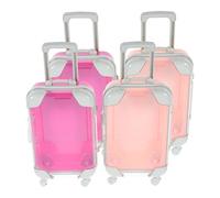 Alipis Lot de 4 Mini Trousses de Maquillage Rigides pour Faux Cils Format Valise Compacte Plastique Robuste Couleurs Rose Clair et Rose Fuchsia Étanches et Anti-Chocs Organisateur