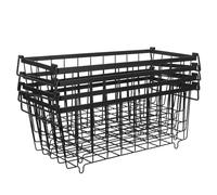 Alipis Lot de 4 Paniers de Rangement en Fer avec Poignées, Organiseurs pour Congélateur et Réfrigérateur, Paniers Séparateurs en Treillis Métallique Cuisine, Optimisation Espace