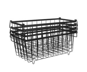 Alipis Lot de 4 Paniers de Rangement en Fer avec Poignées, Organiseurs pour Congélateur et Réfrigérateur, Paniers Séparateurs en Treillis Métallique Cuisine, Optimisation Espace