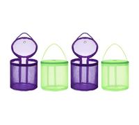 Alipis Lot de 4 Petits Paquet de Rangement en Filet pour Pelotes de Laine Paquet Fourre-Tout Portable Violet et Vert Taille Petite Anti-Nœuds et Respirant pour Crochet Tricot et