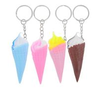 Alipis Lot de 4 Porte-clés Mignons en Pvc de Cône de Glace, Accessoires Portables et Polyvalents Design Réaliste, pour Paquet à Dos et Présents Humoristiques
