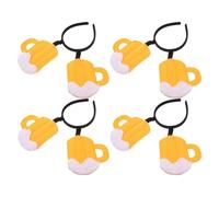Alipis Lot de 4 Serrage-Têtes à Pompons Bière Jaunes Accessoire Oktoberfest Unisexe pour Fêtes à Thème Bière Bandeau Original pour Festivals et Soirées Costumées