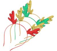 Alipis Lot de 4 Serrage-Têtes de Noël en Bois de Cerf pour Femmes Bandeaux Festifs Pailletés Rouge Vert et Or Accessoires Légers pour Fête Cosplay et Soirées Hivernales