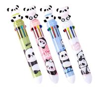 Alipis Lot de 4 Stylos à Bille Panda Multicolores Kawaii Encre Fluide 05 MM Design Compact et Léger Stylos Multifonction pour Bureau École et Loisirs Créatifs Fournitures Scolaires