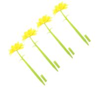 Alipis Lot de 4 Stylos à Encre Noire à Prise Confortable, Stylos à Bille Tournesol Simulé, Fournitures Scolaires Bureau, Écriture Fluide pour Apprentissage et Signature