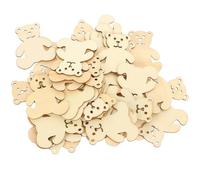 Alipis Lot de 40 Copeaux de Bois D’Ours Pièces en Bois pour Bricolage Ornement Décoratif Naturel pour Projets Créatifs Présent DIY Décoration Maison et Fêtes