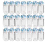 Alipis Lot de 40 Mini Bouteilles en Verre Transparentes de 10 Ml avec Bouchons Blancs et Bouchons Bleus Ampoules à Usage en Laboratoire pour Échantillons Chimiques Flacons Hermétiques