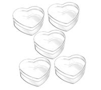 Alipis Lot de 5 Boîtes de Friandises en Acrylique Transparent de Cœur 85X8X4 CM 130 Ml pour Mariage Coffrets Présents Décoratifs pour Bonbons et Chocolats de Fête