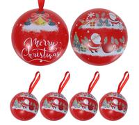 Alipis Lot de 5 boules décoratives de Noël en fer-blanc, à remplir, en forme de bocal à bonbons. Décorations à suspendre sapin pour le Nouvel An, style vintage, 6,8 cm (2,67 pouces).