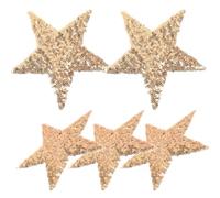 Alipis Lot de 5 Écussons Thermocollants Étoiles à Paillettes Dorées Petits Patchs Décoratifs pour Vêtements Réparation et Personnalisation de Paquet Manteaux T-Shirts