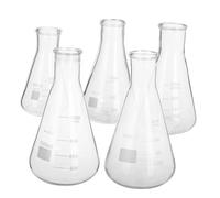 Alipis Lot De 5 Flacons Erlenmeyer Expérimentaux En Verre De Laboratoire Flacons Coniques En Verre Béchers De Laboratoire Tasses À Mesurer En Borosilicate Flacons En Verre Béchers