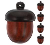 Alipis Lot de 5 pendentifs en bois en forme de gland - Breloques en forme de boîte à glands ouvrable pour la création de bijoux de Noël et d'hiver, colliers, porte-clés, style 2
