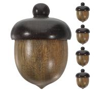 Alipis Lot de 5 pendentifs en bois en forme de gland - Breloques en forme de boîte à glands ouvrable pour la création de bijoux de Noël et d'hiver, colliers, porte-clés, style 1
