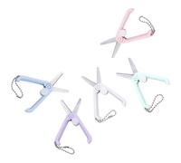 Alipis Lot de 5 Petits Ciseaux de Sécurité Pliants en Acier Inoxydable, Mini Ciseaux Multi-usages pour Couture, Bricolage et Usage Scolaire, Couleurs Assorties