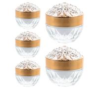 Alipis Lot de 5 Pots en Verre 30G pour Crème Visage et Maquillage Flacons Rechargeables avec Couvercles Dorés Étanches Petits Contenants de Voyage pour Lotion Onguent et Cosmétiques