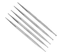 Alipis Lot de 5 Set de Set de Stylos à Pointiller en Acier Inoxydable Argentés, Double Embout, Outil Nail Art pour Peinture et Pose de Strass, Adapté Débutants et Artistes Ongulaires