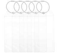 Alipis Lot de 5 sets de Porte-Badges Transparents PVC Étanches Format Vertical avec Fil D’Acier Argenté Pochettes Porte-Carte D’Identité Universelles pour Travail Bureau et Usage