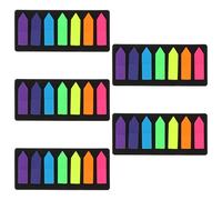 Alipis Lot de 5 sets de Sets de Notes Autocollantes Fluorescentes en PVC Marqueurs D’Index Adhésifs Couleur Noire 7 Flèches Colorées pour Organisation Classement et Annotations