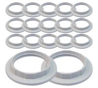 Alipis Lot de 50 Anneaux de Serrage E27 en Plastique Blanc Bagues de Fixation pour Douille D’Éclairage E27/E26 381 CM Accessoire de Remplacement pour Abat-Jour Fixation Solide et