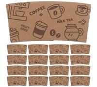 Alipis Lot de 50 Manchons en Carton ondulé pour gobelets, en Papier Kraft -Isolant, pour gobelets de 280, 320, 400 et 500 ML, Protection pour Boissons Chaudes, Marron Clair