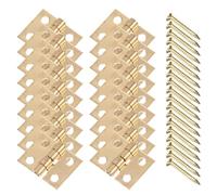 Alipis Lot de 50 Sets de Mini Charnières en Laiton Doré pour Mini-boîtes à Bijoux Petites Charnières Rétro Vis pour Coffrets en Bois pour Boîtes Artisanales et Coffrets à Trésors