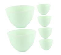 Alipis Lot de 6 Bols en Silicone Moyen pour Masque Facial Doux, Mélangeur Polyvalent pour Soins du Visage, Adaptés aux Esthéticiennes et Usage Maison, Couleur Verte, Faciles à Nettoyer