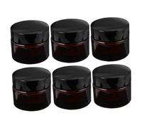 Alipis Lot de 6 Bouteilles en Verre 50G pour Crème Bocaux Hermétiques Transparents Flacons Cosmétiques Rechargeables pour Voyages et Rangement Produits Beauté