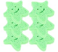 Alipis Lot de 6 Éponges de Bain D’étoile Vertes, Éponges Corporelles Exfoliantes Résistantes à L’usure pour Garçon et Filles, Accessoires de Bain Pratiques et Confortables, Nettoyage