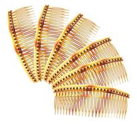 Alipis Lot de 6 Peignes à Cheveux Latéraux Noirs en Plastique Brillant Grands Formats 24 Dents Peignes Décoratifs pour Coiffure Féminine Adaptés Mariage et Usage Quotidien