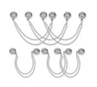 Alipis Lot de 6 Pinces Magnétiques pour Bas de Pantalon Clips de Fixation sans Couture en Métal Argenté Maintien Ferme Anti-Glissement Accessoires Pratiques pour Ajuster L’Ourlet et